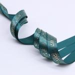2cm green ribbon gift box packaging flower cake ribbon BESTWISHES hot stamping gift ribbon for sale