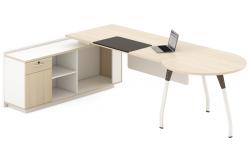 China MDF Board Office Executive Table Office Manager Table With Steel Leg supplier