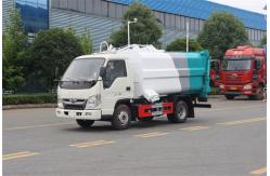 China Mini Cheaper  4x2  5CBM Compactor Garbage Truck Belt Side Hanging Barrel supplier