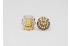 China Non Spill Gold Aluminum Perfume Bottle Lid Textured Design With Concave Collar supplier