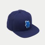 Personalized Flat Brim Snapback Hats Snap Button Adjustable Navy Blue Towel Embroidered