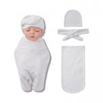 Full Set Sublimation Baby Swaddling Blanket Infant Wrap With Cap For Customized Photo Printing for sale