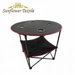 4 Mesh Cup Holders Folding Camping Table Polyester with Metal Frame for sale