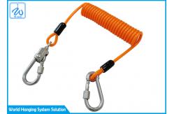 China 100cm Steel PU 7x19 Security Tether Spring Lanyard supplier