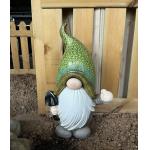 Custom Gnome Magnesium Oxide Garden Statue Rustproof With Green Dots Hat