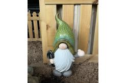 China Custom Gnome Magnesium Oxide Garden Statue Rustproof With Green Dots Hat supplier