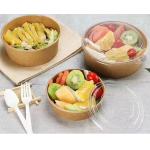 Microwavable Bio-degradable Disposable Kraft Paper Bowl With Pastic lid