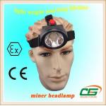 3.7 V Mini LED Miners Cap Lamp 4000lux 2.8Ah For Construction / Marine for sale