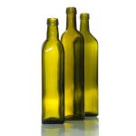 Edible 250ml Marasca Glass Oil Bottle Green Amber With Screw Cap for sale