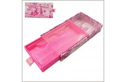 China Custom Glitter Eyelash Packaging Box With Money Print Design And Clear Slide Cover supplier