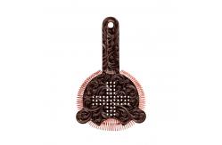 China Stainless Steel Cocktail Bar Strainer Etching Design Copper Plated supplier