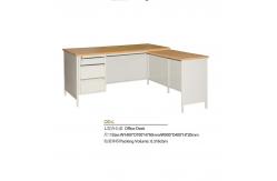 China MDF Board Steel Executive Desk L Shape Office With Three Drawers supplier