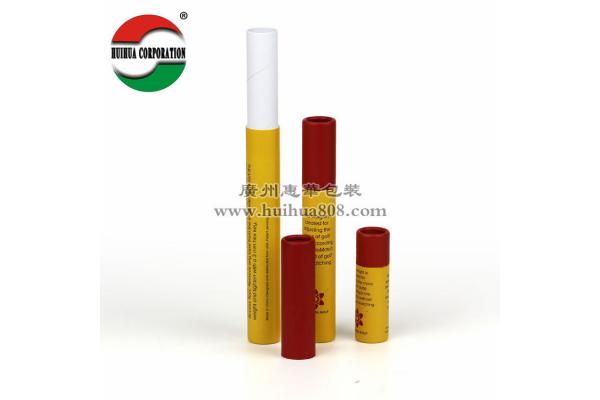 Herb Paper Tube Packaging Flexible Gloss / Matt Lamination Gold Stamping Yellow