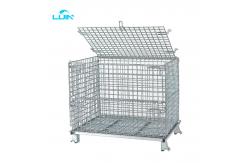 China Warehouse Folding Steel Wire Mesh Metal Cage Storage Container Phosphorization supplier