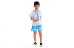 China Lapel Collar School Student Uniform Blue Stitching White Highlighting Innocence supplier