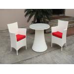 Hand-Woven Poly Rattan Garden Dining Sets With White Cushion for sale