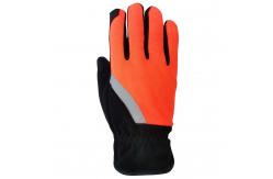 China CE Winter Gloves PU Palm 40g Thinsulate Lining With Reflective Strap supplier