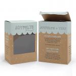 Brown Kraft Paper Tuck End Box Packaging With Clear PVC Window Folders