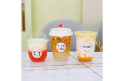China U Shape 16oz Plastic Bubble Tea Cups Single Wall 70mm Diameter supplier