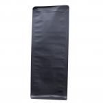 VMPET Resealable Matte Black Coffee Pouch Packaging With Valve Flat Bottom