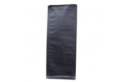China VMPET Resealable Matte Black Coffee Pouch Packaging With Valve Flat Bottom supplier