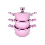 Eco Friendly PFOA Free Pink 4.5mm Non Stick Soup Pot for sale