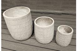 China Round Fiber Clay Planter for Indoor and Outdoor Use supplier