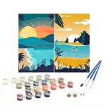 8x8cm DIY Pre Printed Canvas Painting Kits For Kids Includes Brushes and Canvas Ages 6+ for sale