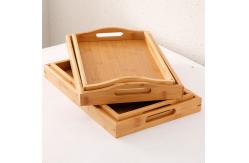 China Wooden Eating Coffee Table Bamboo Serving Tray With Handles supplier