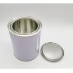White Round Tin Containers With Lids 4L Empty Metal Tins for sale