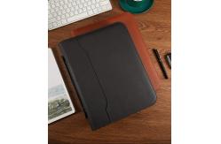 China Ultraportable Leather Business Portfolio Folder Reusable Handheld Custom Logo supplier