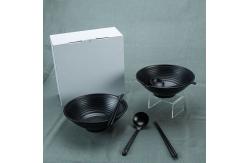 China Black Melamine Ramen 37oz Soup Bowls With Chopsticks supplier