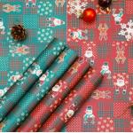 Flower Shop Gift Wrapping Paper with Santa Claus and Snowman Design on Waterproof Kraft Paper for sale