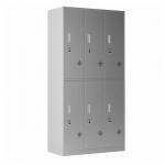 6 Doors Lockable Clothes Storage Stainless Steel Cabinet For Changing Room for sale