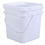 Milk Square Rectangle Customize Heavy Duty Food Snacks Plastic Bucket With Pastic Handle And Lid for sale