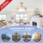 Transparent Hidden Blade Ceiling Fan with LED Light 1stshine Luxury European Design