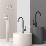 Matte Black Goose Neck Kitchen Faucet Single Hole Stainless Steel Taps for sale