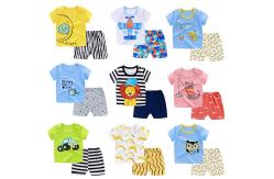 China Summer Kids Pajama Set Plain Animal Short Sleeve Tee And Shorts supplier