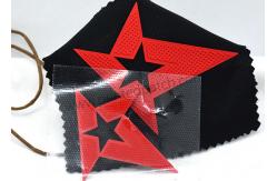China Heat Press 2D 3D Iron On Adhesive Patches Red Hollow Star Shape supplier