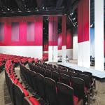 Auditorium Interior Wooden Folding Partition Walls with Aluminum Frame for sale
