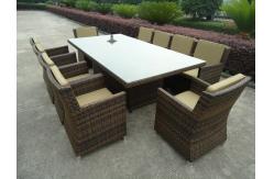 China Modern Luxury Wicker Rattan Garden Dining Sets With Aluminum Frame supplier