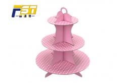 China Retail Disposable Cardboard Cake Display Three Tiers 33.2cm Stable Structure supplier