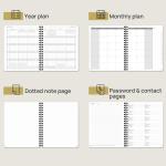 Metal O Wire Softcover Spiral Planner 2023 Customization Yearly Agenda