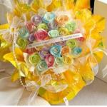 Candy Colored Crystal Glass Waterproof Floral Flower Wrapping Paper for Partysu 57*57cm for sale