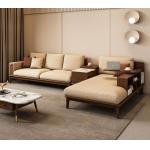 China ISO9001 Villa Furniture Walnut Color With Fabric Upholstery L Shape Sofa for sale