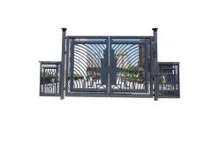 China Commerical Driveway Rod Wrought Iron Gate Interior Door Black Steel Frame supplier