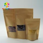 Eco - Friendly Printed Paper Stand Up Pouches With Clear Window And Zipper for sale