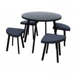 Customizable American Gray Black 4 Chair Dining Set Home furnishings for sale