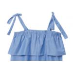 Plain Woven Polyester 80% Cotton 20%  Blue Ladies Halter Top for sale