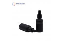 China Empty Essential Oil Dropper Glass Bottles Matte Black 5ml - 100ml supplier